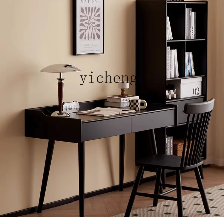 DSA solid wood home desk study table modern simple computer table calligraphy table black home decoration accessories