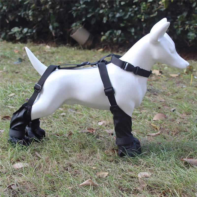 AB15-Hundestiefel, Hundeschuhe, wasserdicht, verstellbar, Hundestiefel, atmungsaktive Haustierschuhe für Spaziergänge im Freien, schützt langlebig, einfach zu installieren, L