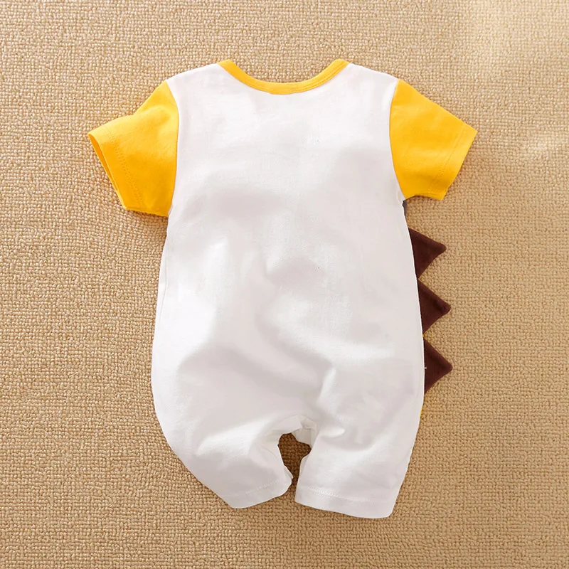 0-18 Baby Jumpsuit Cute Cartoon 3d Dinosaur Printed Cotton Comfortable Casual Soft Round NeckSummer ShortSleeved Newborn Clothes