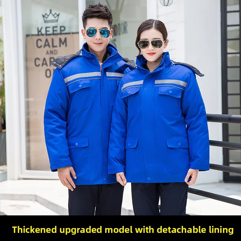 

Thickened Winter Work Uniform Men's Cotton Jacket Cold Storage Engineering Clothing Removal Workwear Korean Style Long Sleeve