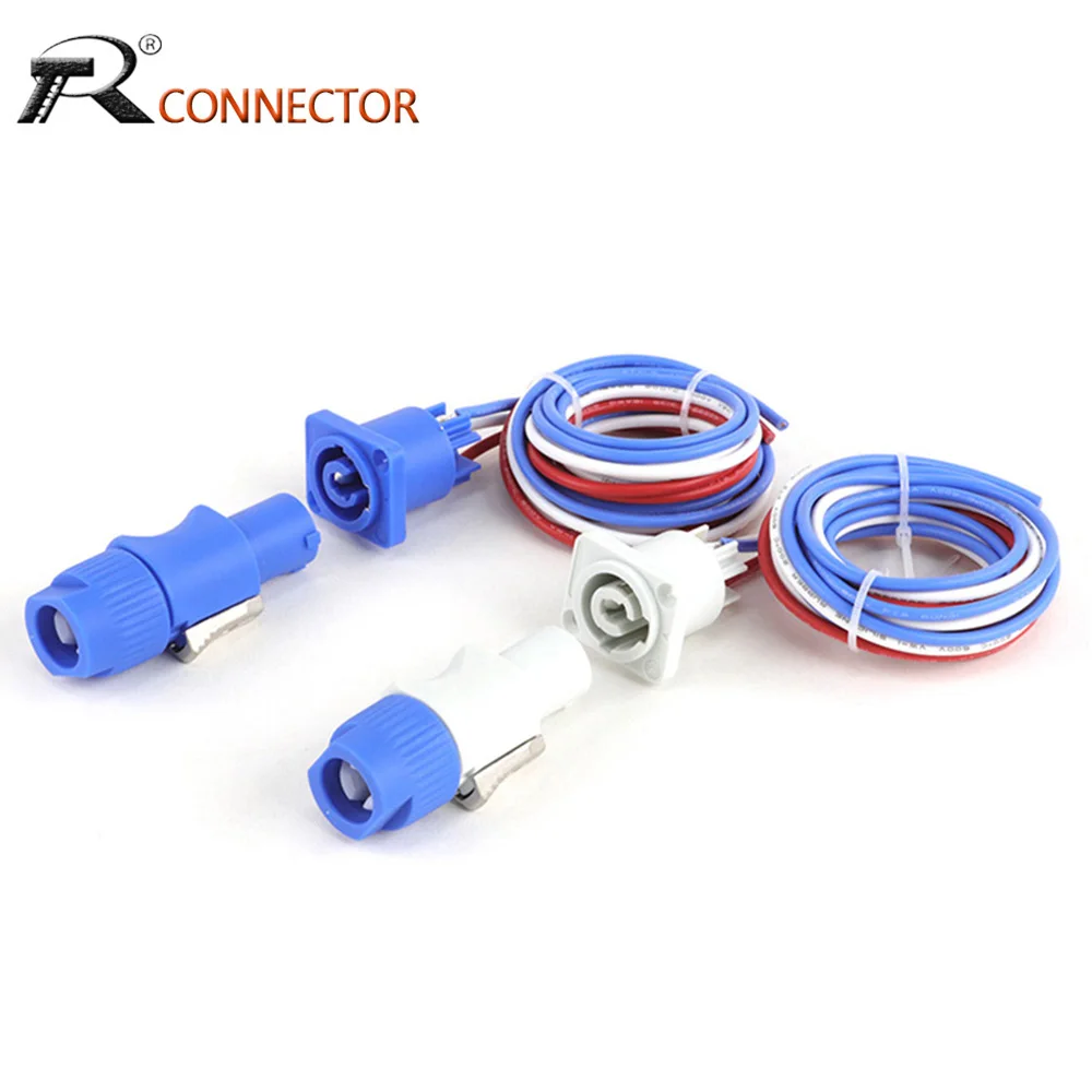 

1PC 1M 3Pins 20A Powercon Chassis Connector NAC3MPA-1 NAC3MPB-1 Female Socket Terminals with Cable Soldered