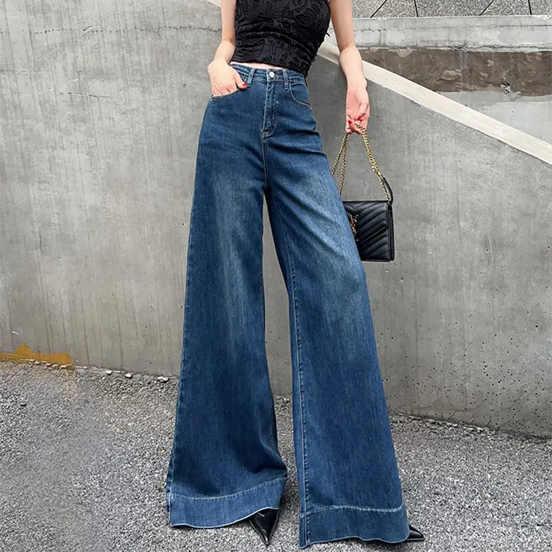 

Korean Women'S Washed Baggy Jeans Y2K Wide Leg Pants Denim Streetwear Vintage Fashion Woman High Waist Loose Spring Autumn