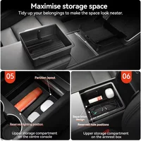 For Tesla Model 3/Y/YL Highland Juniper 2026 Center Armrest Hidden Storage Box Cup Holder Console Organizer Box Accessories 4