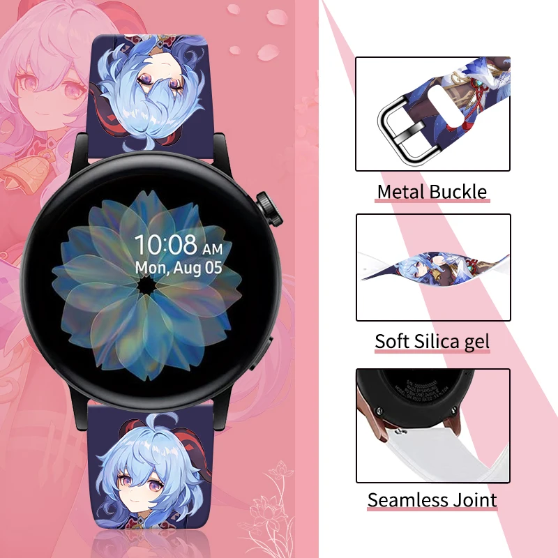 20mm Strap for Samsung Galaxy Watch 6/5/4 40mm 44mm 6Classic 47mm Anime Printed Band Replaceable Bracelet 22mm for 5Pro 45mm