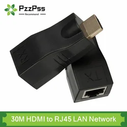 PzzPss 4K HDMI-compatible Extender to RJ45 LAN Network Extension TX RX Cat5e CAT6 Ethernet Cable 30M For PS3 HDTV HDPC DVD STB