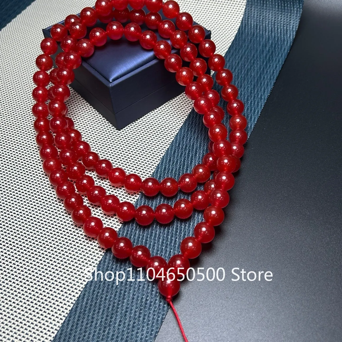 

12mm Certified Nature ice red Burmese Jade Jadeite 108 Loose Bead Necklaces