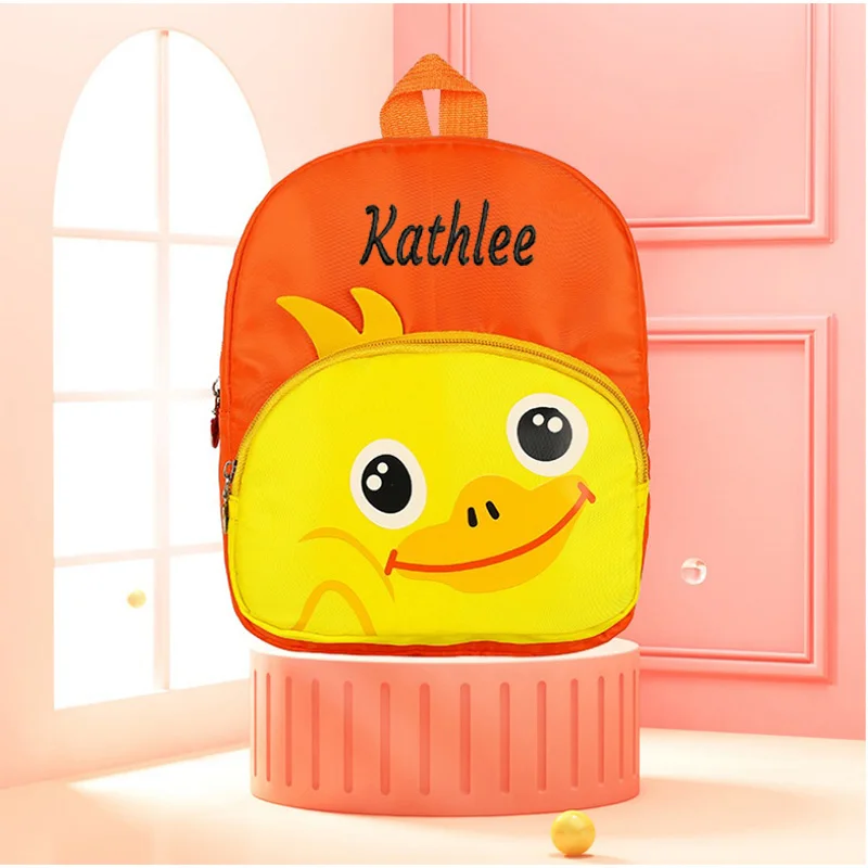 

Personalized Name Cartoon Animal Children's Backpack New Cute Kindergarten Small Schoolbag Light Leisure Backpack for Boys Girls