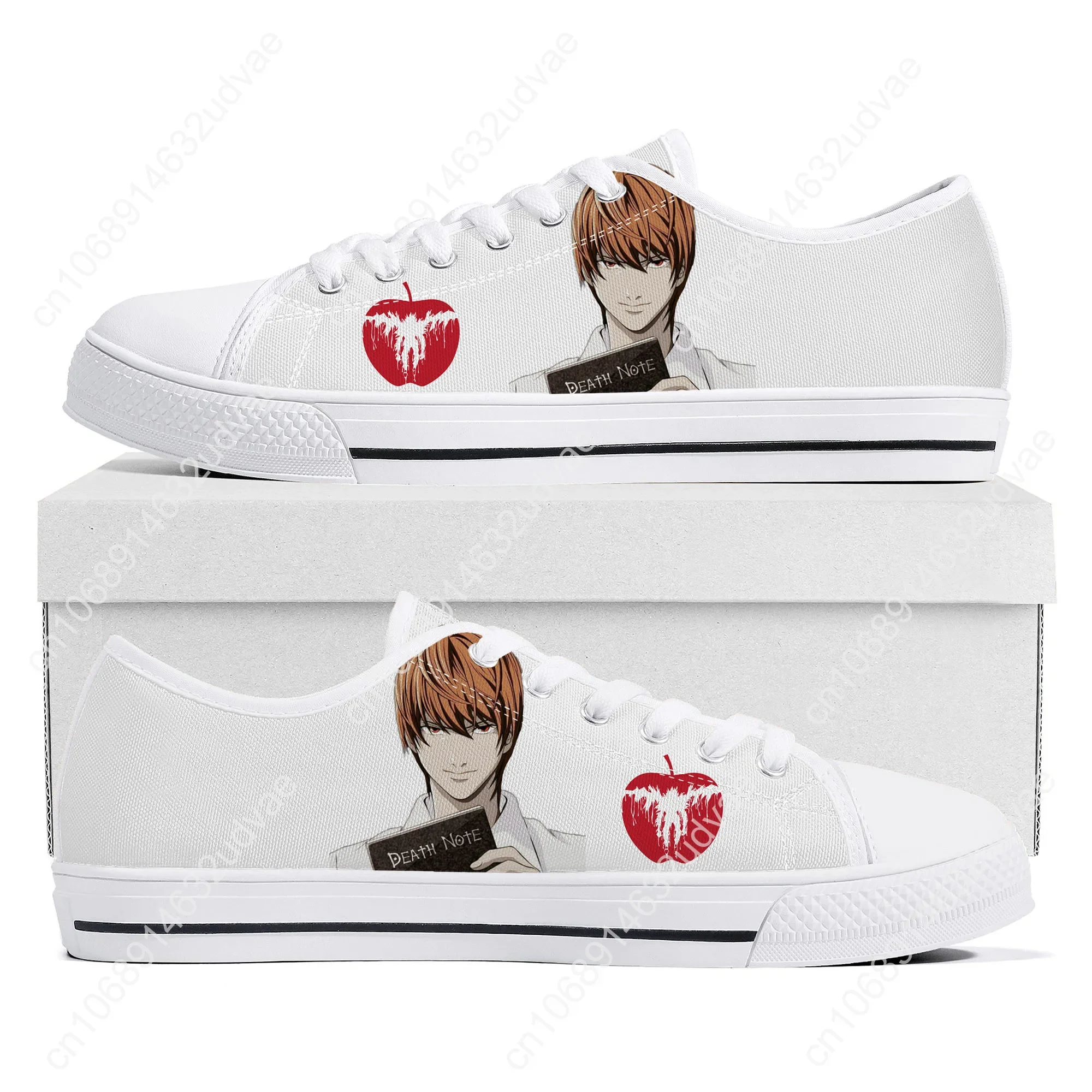 Cartoon Death Note Yagami Lawliet L Low Top Sneakers Mens Womens Teenager Canvas Sneaker High Quality Couple Shoes Custom Shoe