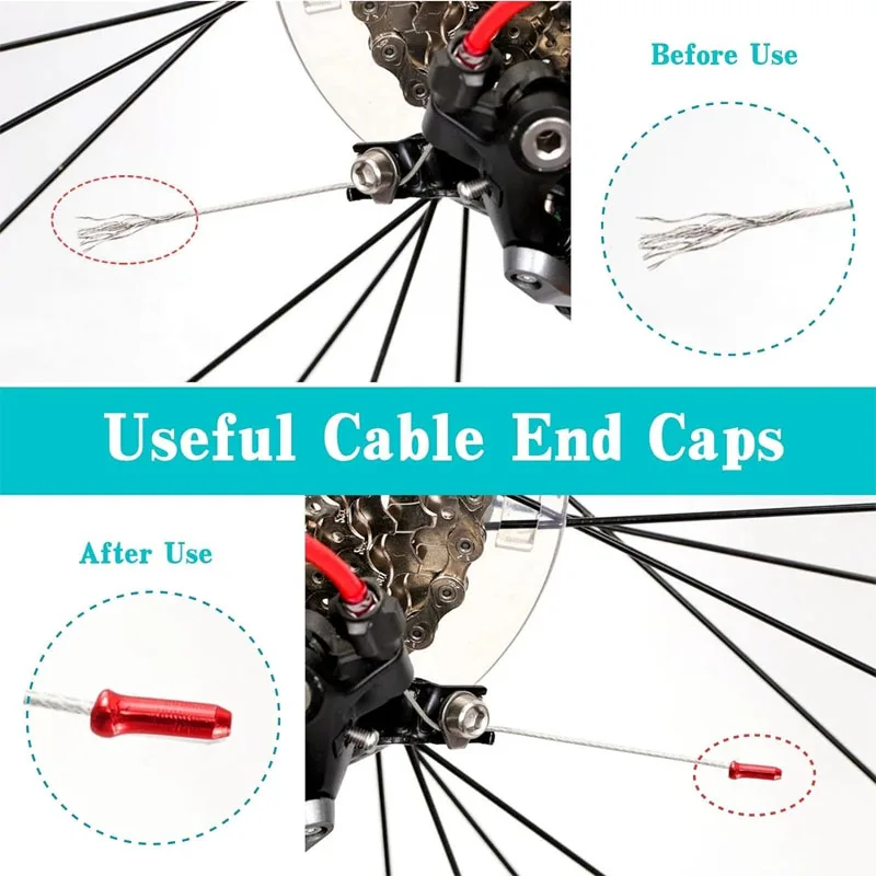 50/100pcs Bike Bicycle Brake Shifter Aluminum Inner Cable Tips Crimps Cycle Cycling Parts Derailleur Shift Cables End Caps