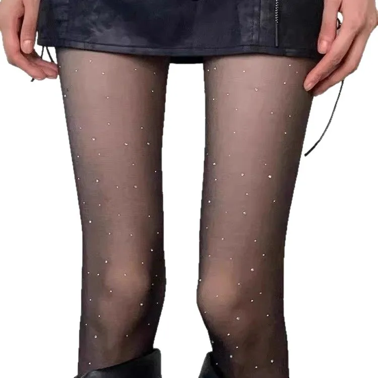 1 pair of ultra-thin spring and summer pantyhose with dazzling galaxy sequins, suitable for daily wear at dating parties