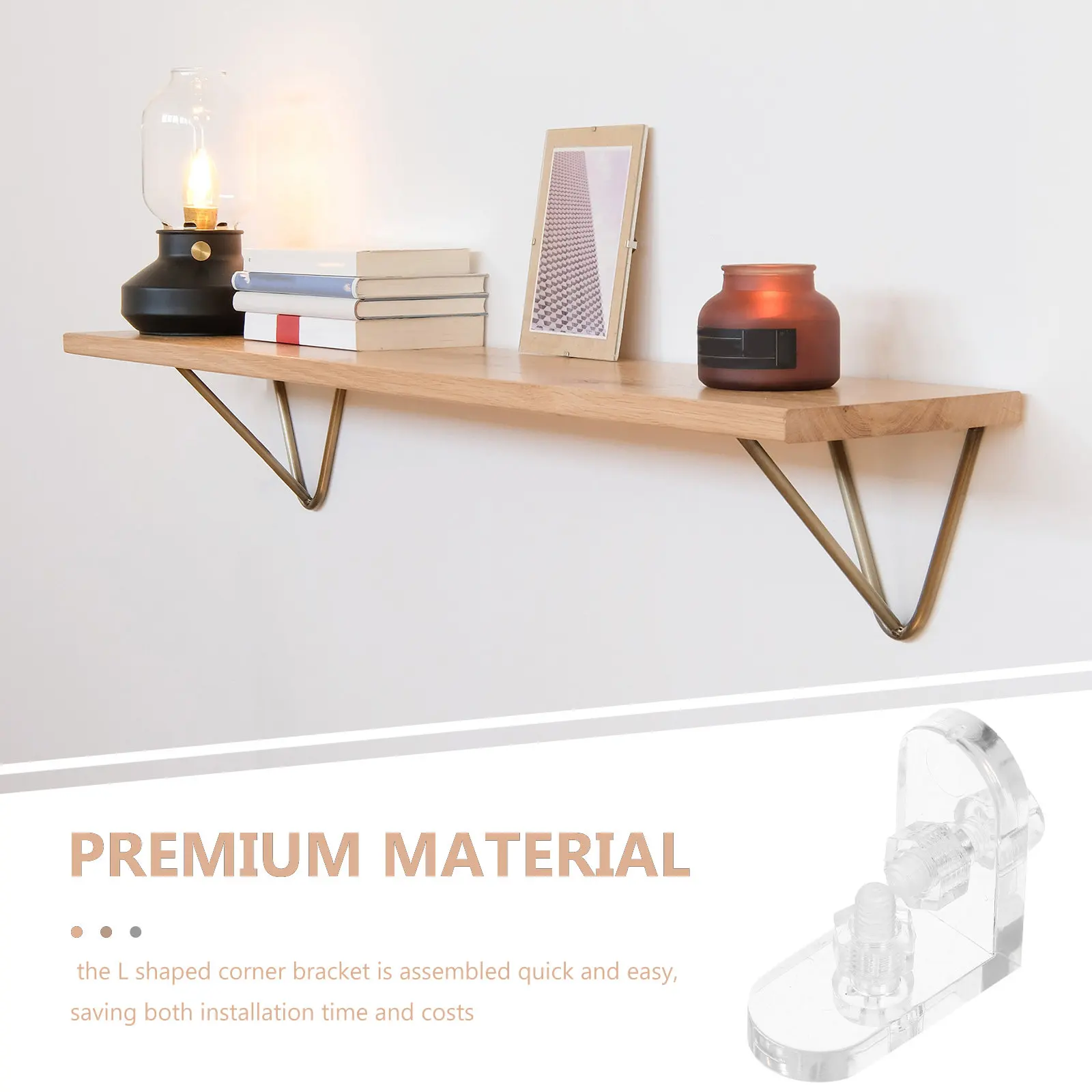 10Pcs Clear Acrylic Corner Brackets Transparent L-Shaped Connectors for 3-4Mm Panels Furniture Assembly Display Boxes Edge