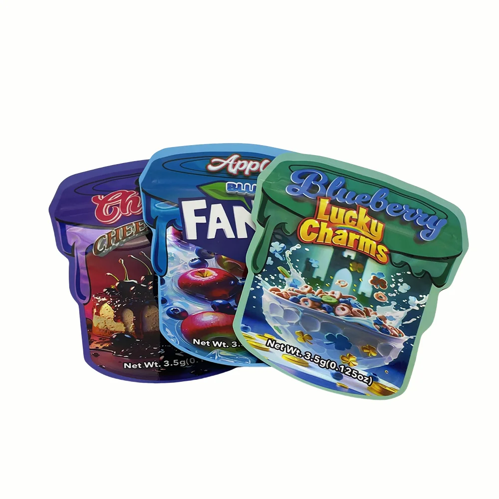 100 Stück/Packung 3,5G Cartoon-Mylar-Beutel, geruchsdichter Beutel, leerer Zip-Lock, 3,5 Snack-Süßigkeiten-Verpackung, Aufbewahrungsbeutel – Detail 4