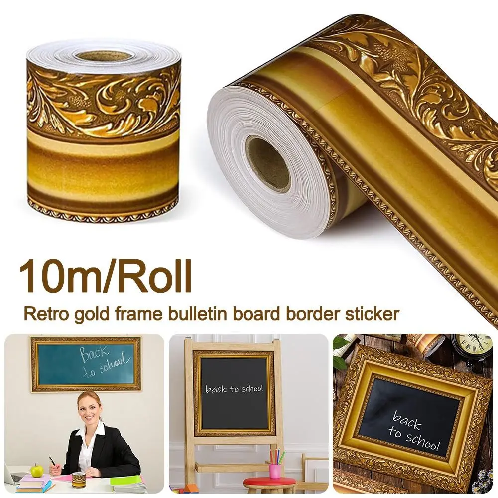 Neue Selbstklebende Dekorative Bordüren-Aufkleber Vintage Gold Poster-Rand-Sticker DIY Fotorahmen Party-Dekoration