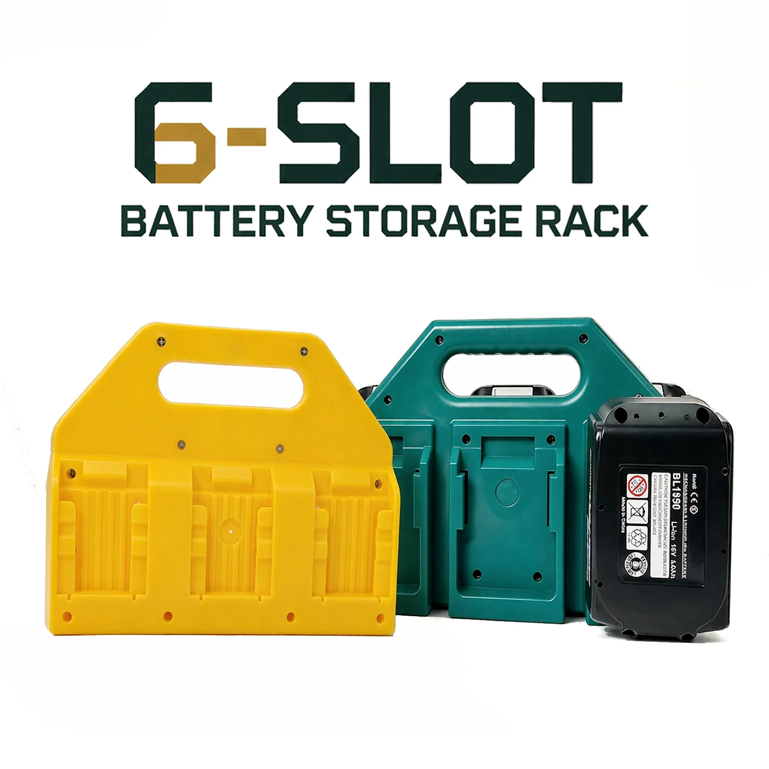 4/6 Slots Battery Holder Rack For Dewalt Makita 18V Electric Tool Wall Dock Slots Secure Snap Lock Mechanical Storage Organizer