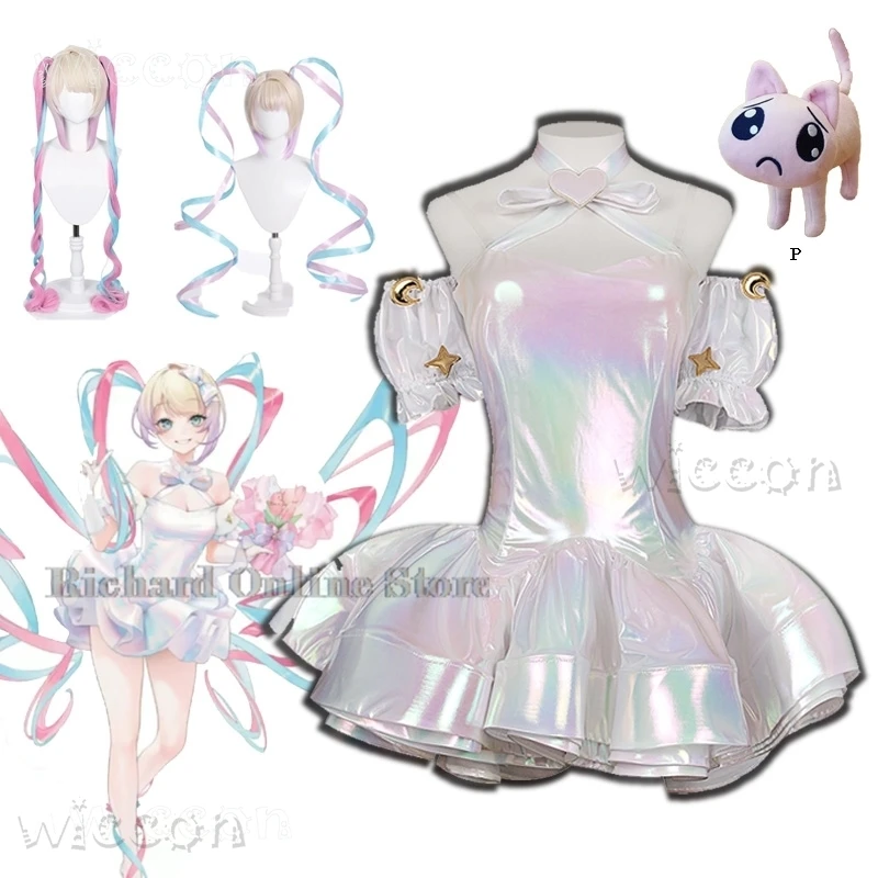 

NGO KAngel Cosplay Laser Outfit Costume NEEDY GIRL OVERDOSE 2nd Anniversary Needy Streamer Overload Lolita Fancy Dress Wig
