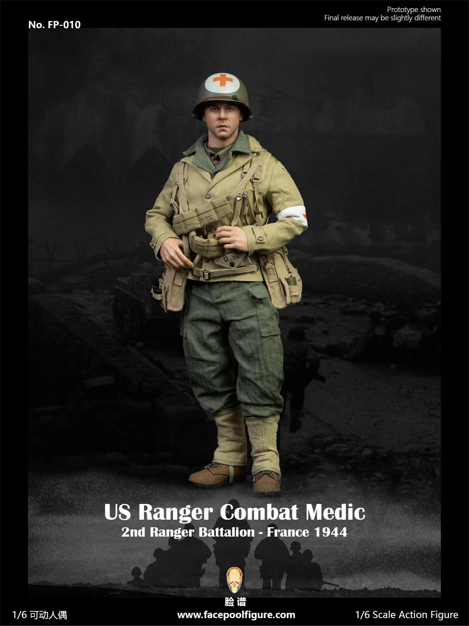 Facepool FP010 1/6 Combat Medic US 2nd Ranger Battalion France 1944 Soldier Action Figure 12inches Collection