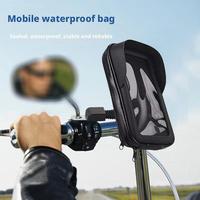 360° Rotatable Bike Phone Holder Bag Waterproof Motorcycle Bag Mount Pouch Handlebar Bicycle Screen Phone Touch Accessories U7I9