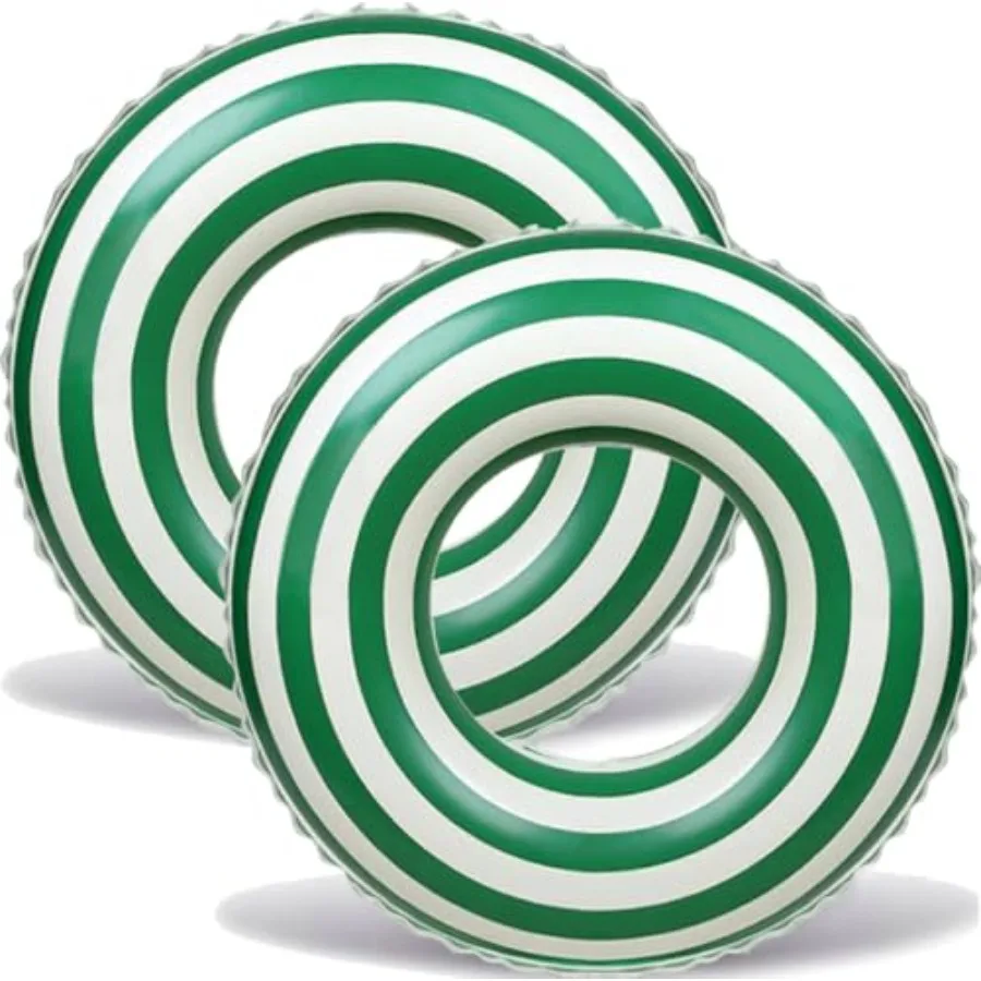2PCS Floats for Adults Rings Striped Pool Float Large Swim Ring for Adults, 35 Inch Classic Striped Teens Adult Inner Tubes Sum