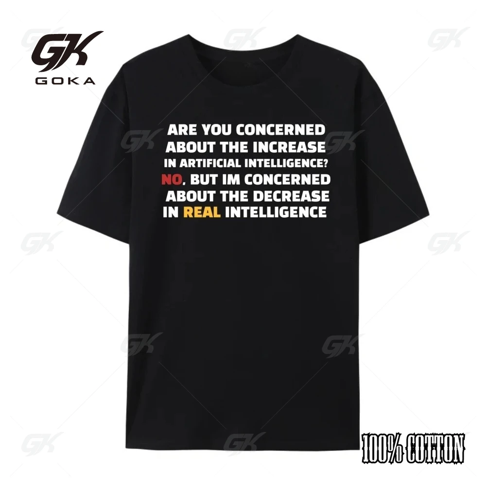 

Funny Ai Intelligence Artificial Computer Programing Clothing White Casual Printed T Shirt Men Tops & Tees Chinese Style