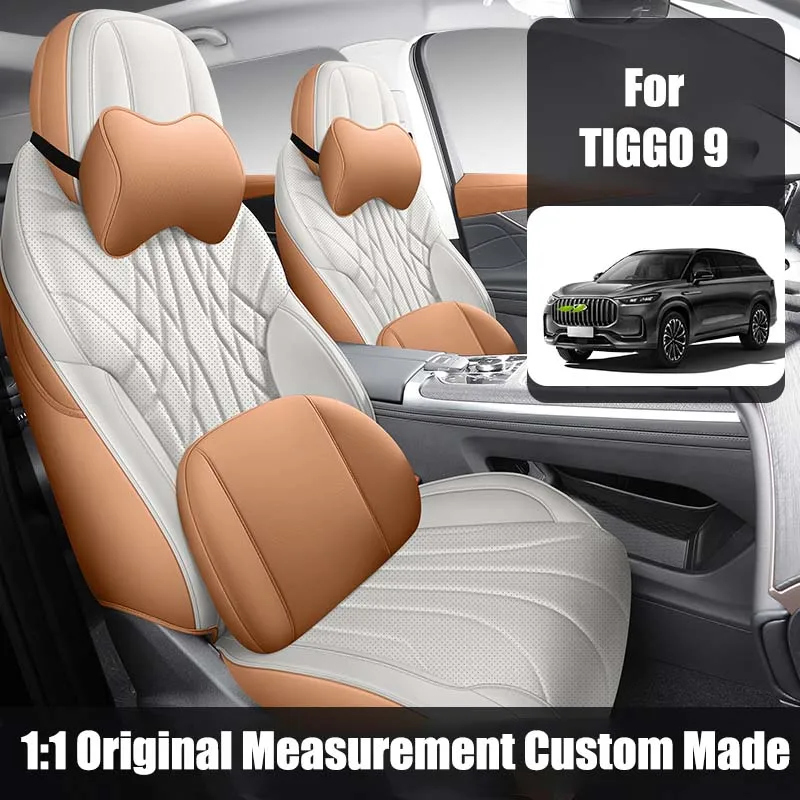 Car Seat Cover Specific Customize for Chery TIGGO 9 Full Covered with Front and Rear Full Set Leather 5 Seats 7 Seats PU Leather