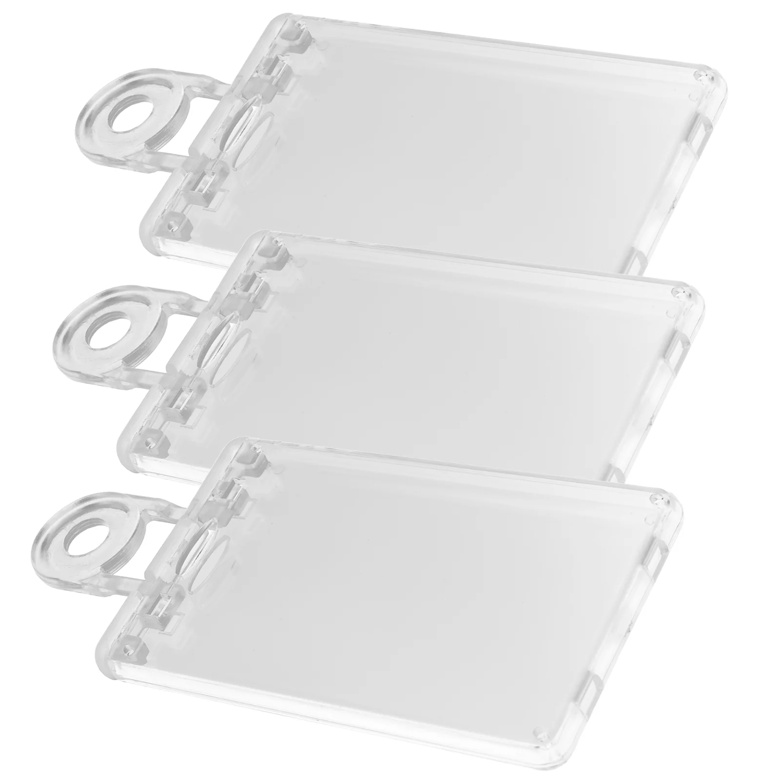 3 Pcs Transparent Card Holder Double Sided Badge Cards Bus Badges Hard Plastic Work