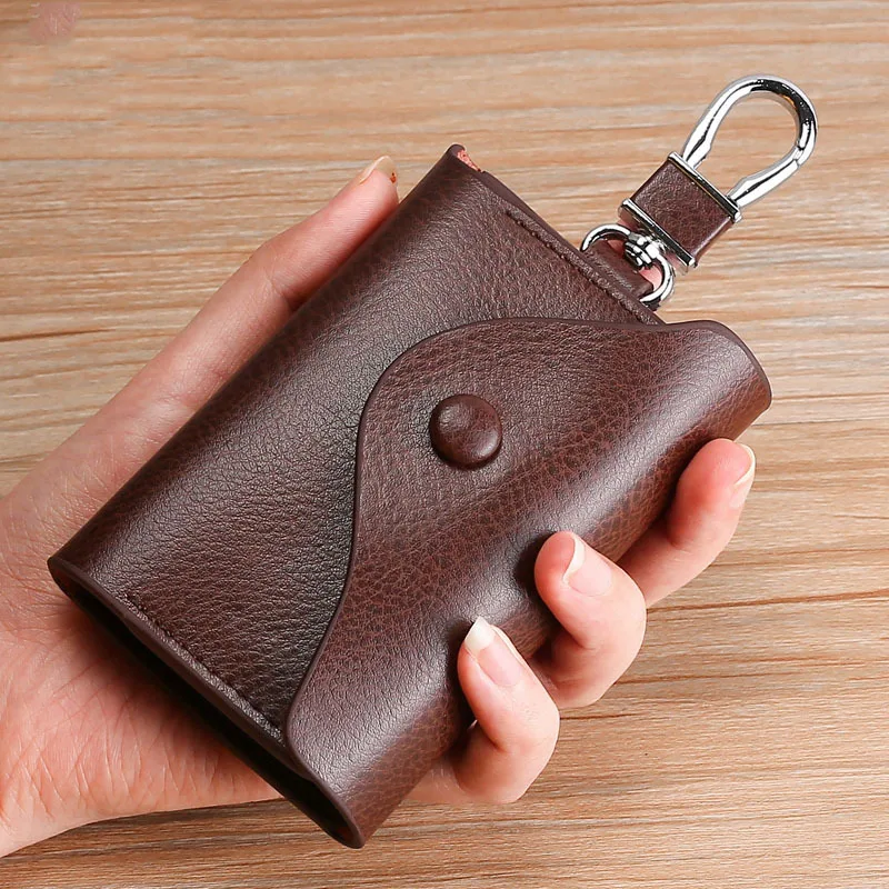 Multi-Functional Men's Genuine Cowhide Waist Mounted Women's Fashion Korean Multi-Purpose Car Lock Bag