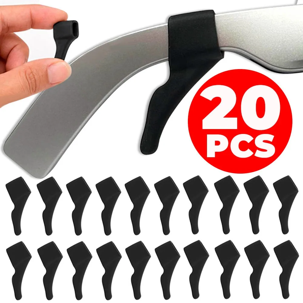 4-20Pcs Anti-Slip Elastic Silicone Eyeglass Holder Ear Hook Grip for Thunderbird/Leqi/Xiaomi/Meta /Xreal Smart Glasses Retainers