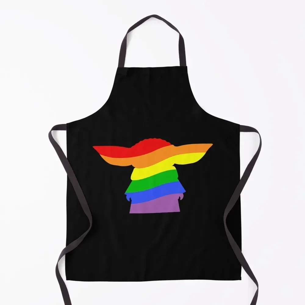 

Alien Silhouette - Rainbow Apron Custom Korean Ladies Kitchen New 2022 Year Apron