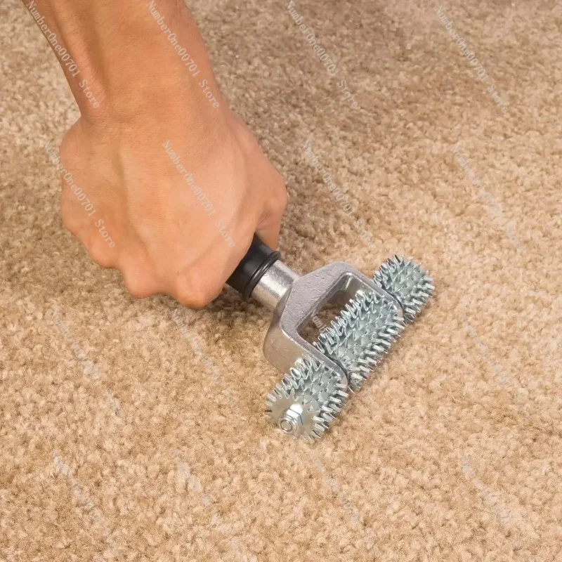 Carpet Seam Roller Tool Star Wheel Pile Roller with Black Handle for Carpet Installation Edge Press Grooming