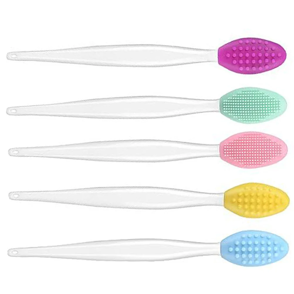 5 Pcs Silicone Lip Brush Scrubber Tool Exfoliator Nose Exfoliate Silica Gel Facial Tools