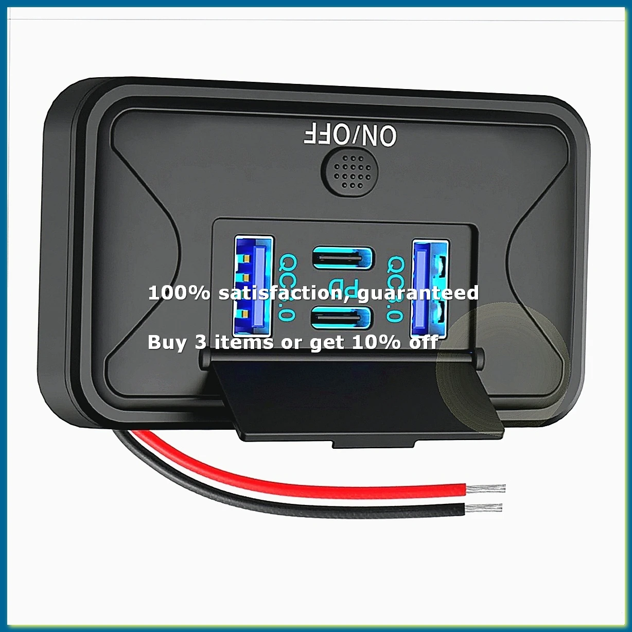 78W 4 Port 12V USB Outlet Wall Mount, Dual 36W PD & Dual 18W QC3.0 Mount Charger Socket Panel with Button Switch
