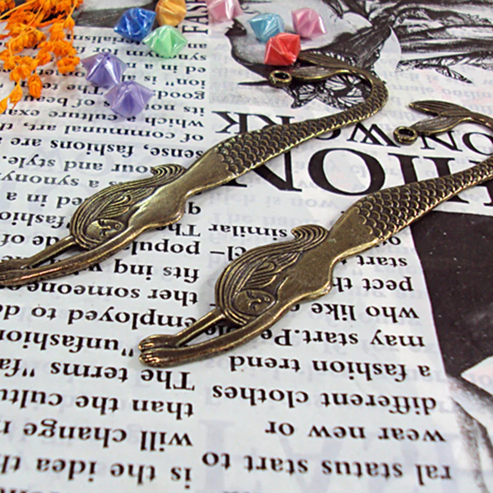 

10pcs Alloy Bookmarker Pendant Mermaid Charm Diy Jewelry Making Accessory For Necklace Earrings Keychain Bracelet