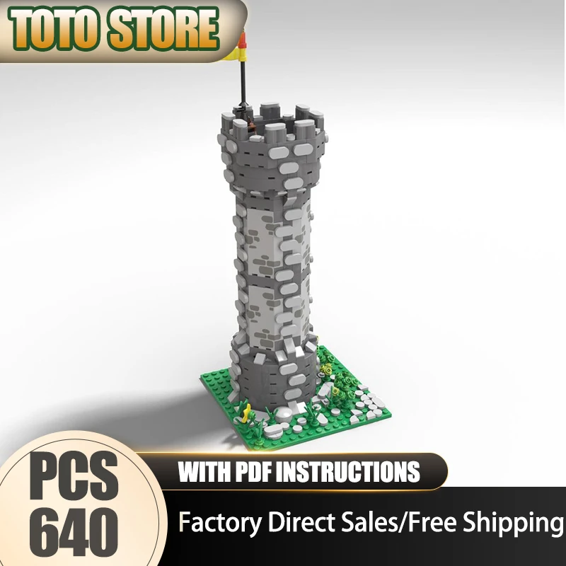 

Средневековая модель замка Moc, строительные кирпичи, модель каменной башни, технология, модульные блоки, подарки, рождественские игрушки, наборы «сделай сам», сборка