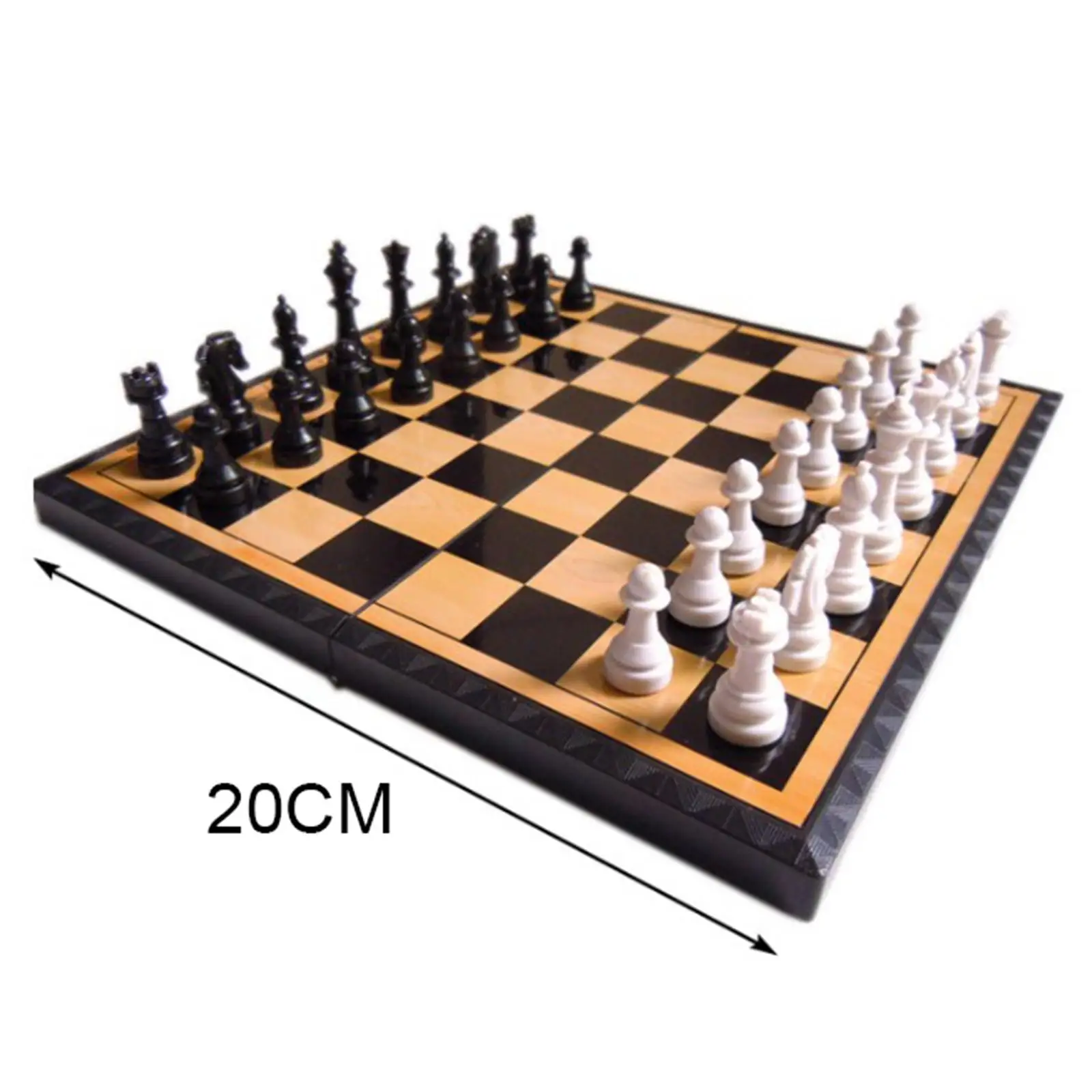 7.87-Inch International Chess Folded Chessboard Magnetic Chess Pawn Chess Game Family Table Game Toy for Adult