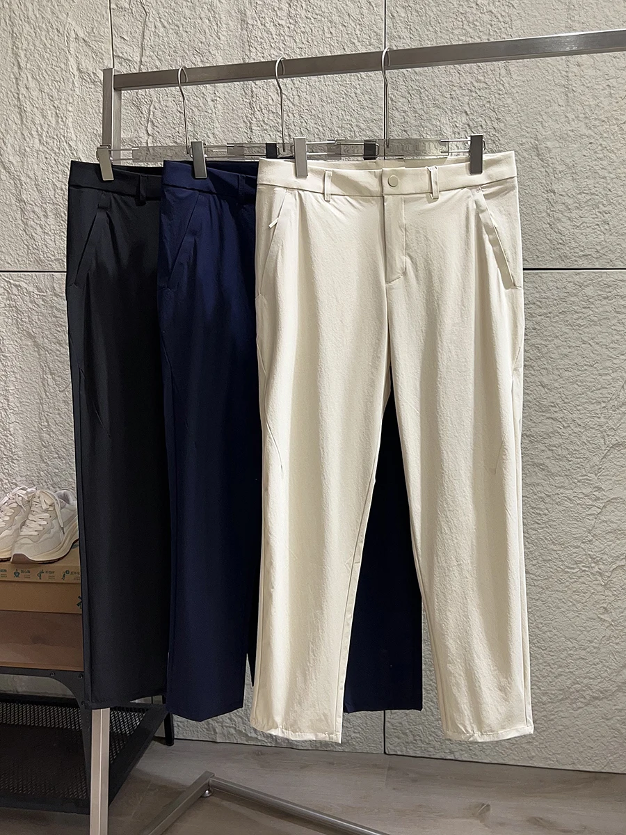 Golf Series Men's Sport Casual Pants Physical Cool Sensation Breathable Quick Dry Straight Leg Summer Leisure Trousers