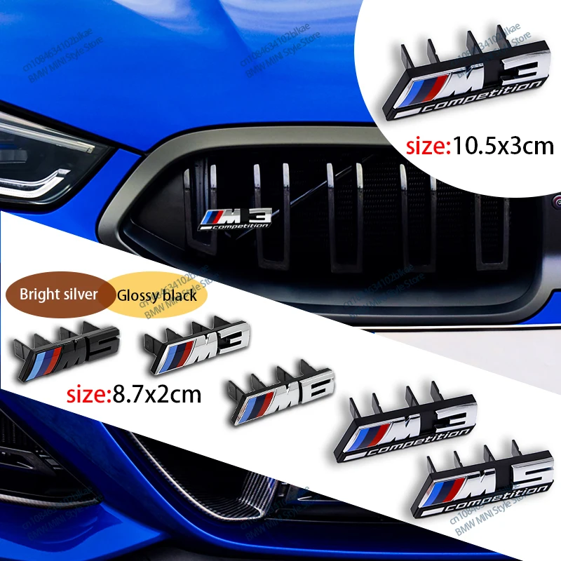 3D Badge Car Styling Front Grille Emblem Auto Refit Accessories For BMW M1 M2 M3 M4 M5 M6 M7 M8 Competition E90 E90 F80 F83 F10