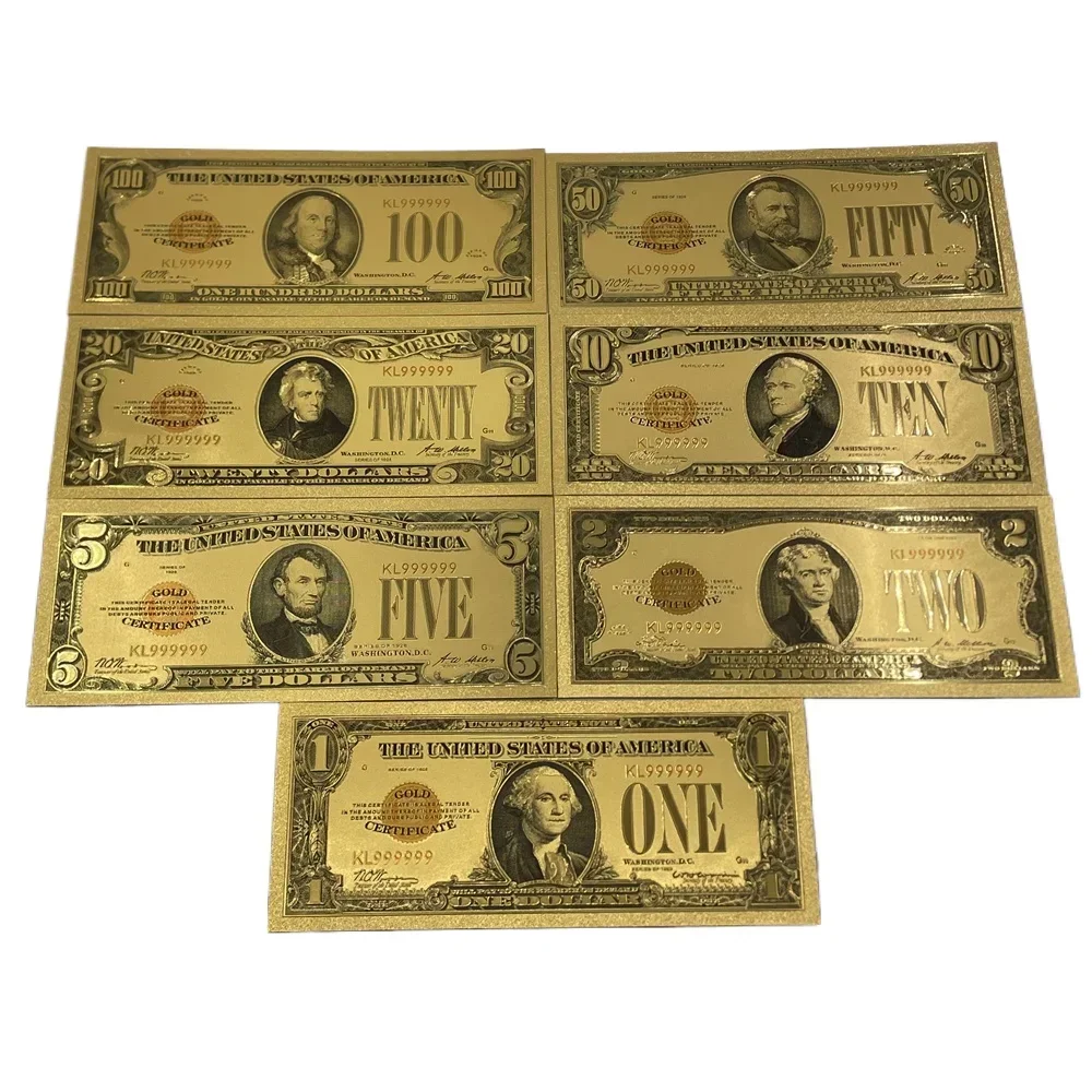 Wholesale Mixed styles America Banknote USD Dollar Banknote in 24K Gold Plated For Collection Gift