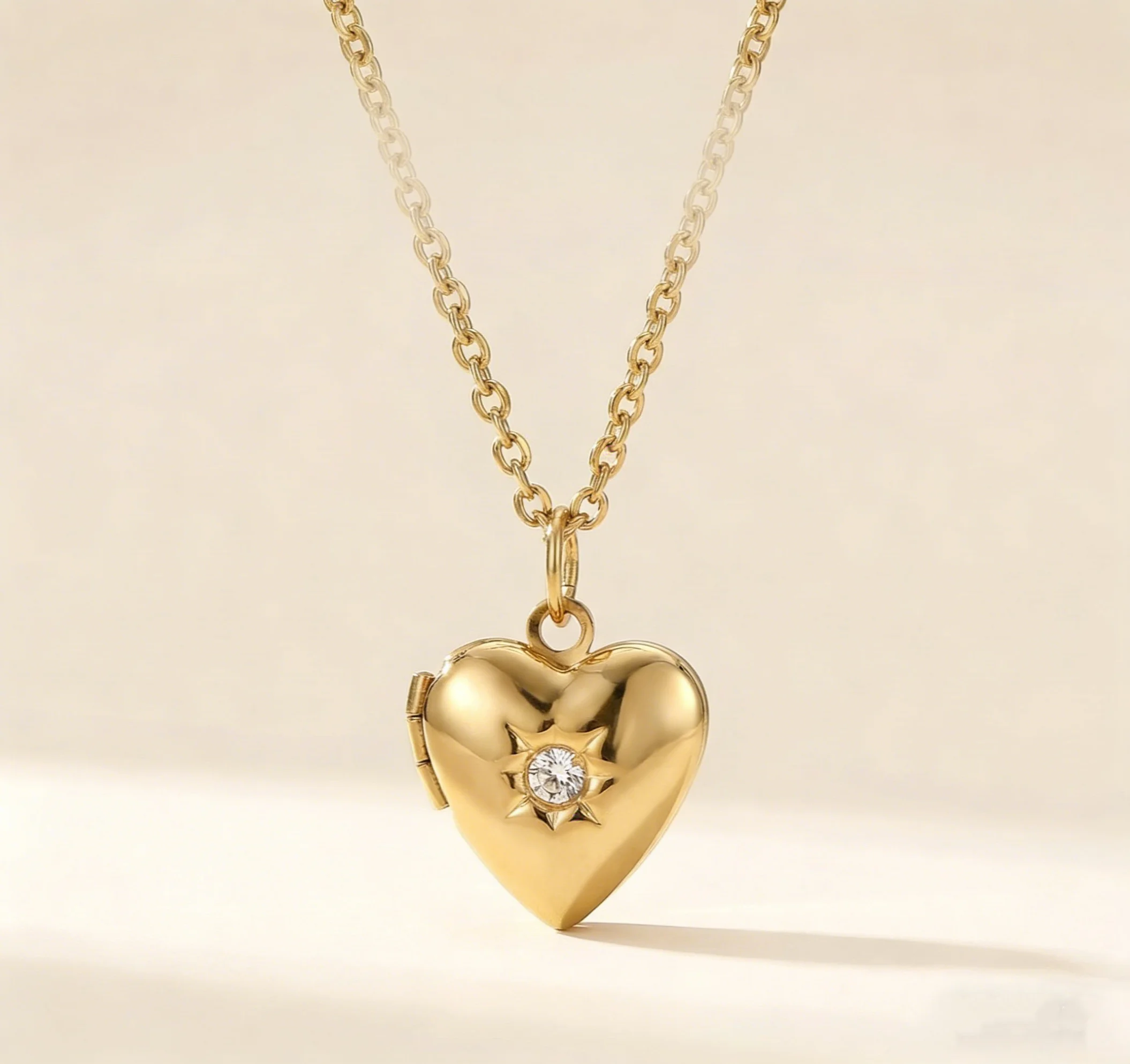 

Custom Photo Exquisite 316LStainless Steel Heart Locket Necklace with Sparkling BirthdayStone Timeless Elegant Memorial Jewelry