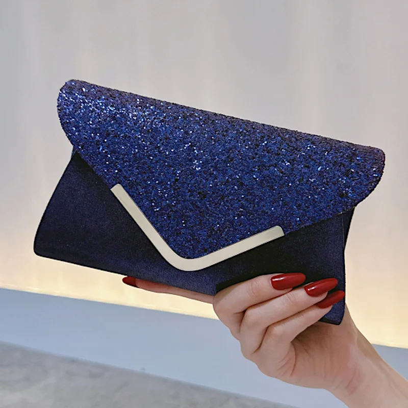 

Shiny Glitter Envelope Clutch Bag Women Elegant Bling Evening Handbag Wedding Party Purse Fashion Dinner Shoulder Bag