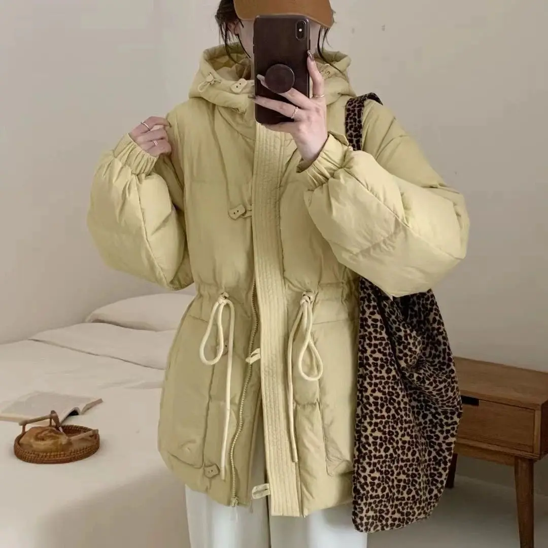 

2025 Autumn/Winter Fashion Women's Down Jacket Hooded Commuter Strap Loose Casual Jacket