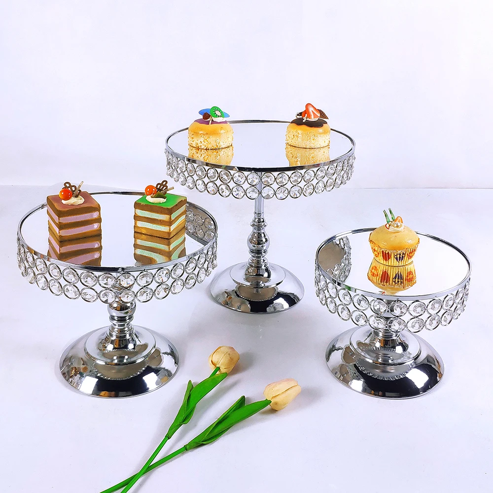 1pc Gold Silver Antique Metal Round Cake Stand Set Wedding Birthday Party Dessert Cupcake Pedestal Display Plate Home Decor