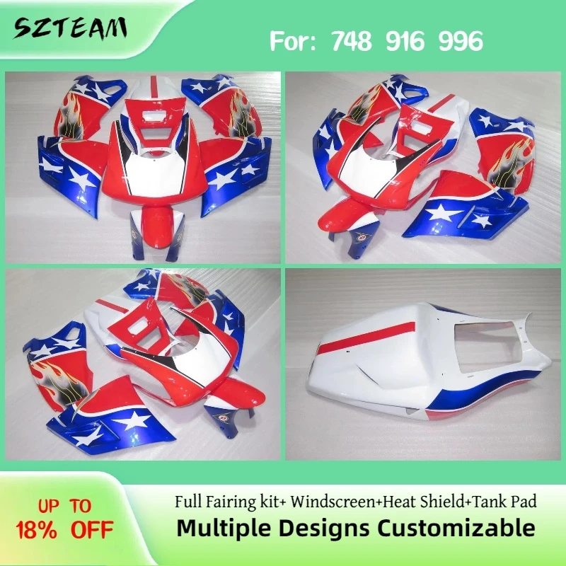748 916 996 New Style Fairing Kit for DUCATI Injection Molded Color-Matched Motorcycle Panels Fairings PRO-2
