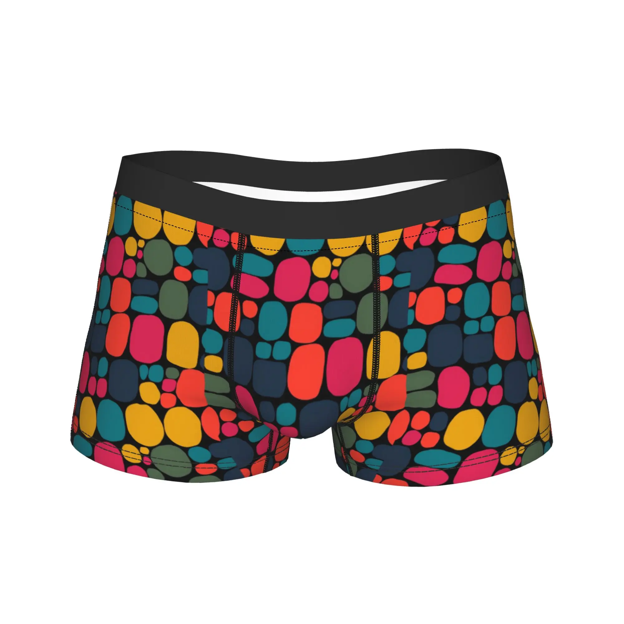 Multicolor Dot Pattern Boxer Shorts  Pouch Underwear Hot Sale Custom DIY Boxer Brief Funny Men's Panties Large Size