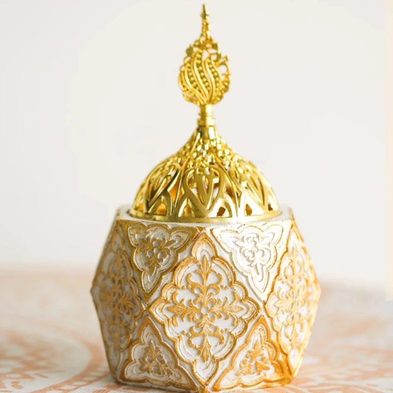 Arabian Carbon Smoke Incense Burner Hexagonal Household Indoor Tabletop Display Living Room Decoration Purifying Air Carbon
