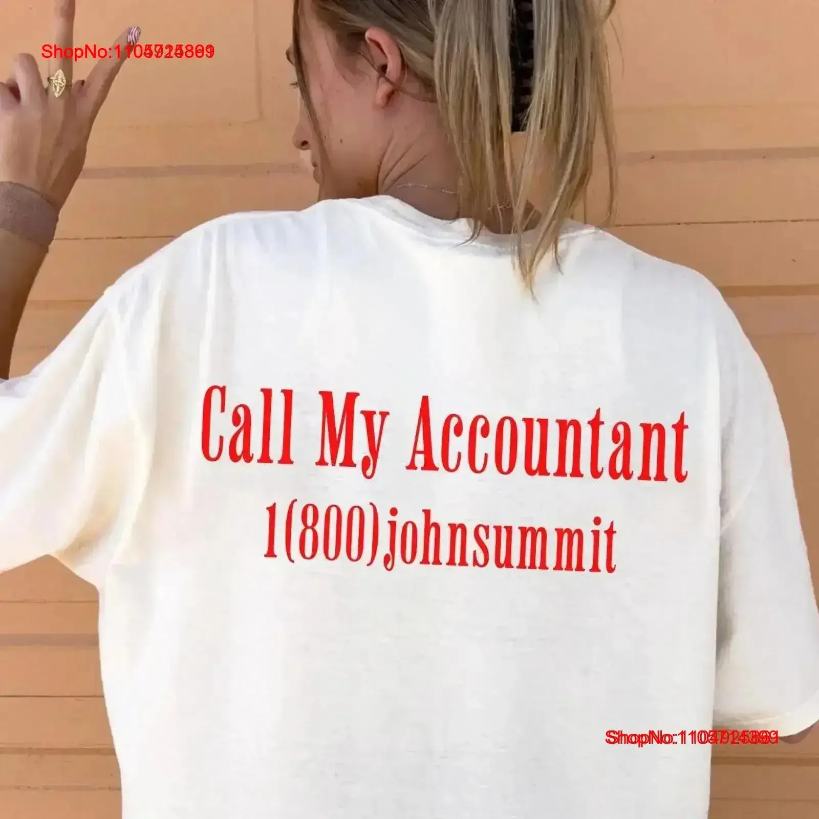 John SummiT T Shirt Call My Accountant Funny EDM Rave Outfit Festival Streetwear Oversized Wear Dance Music vintage Washed