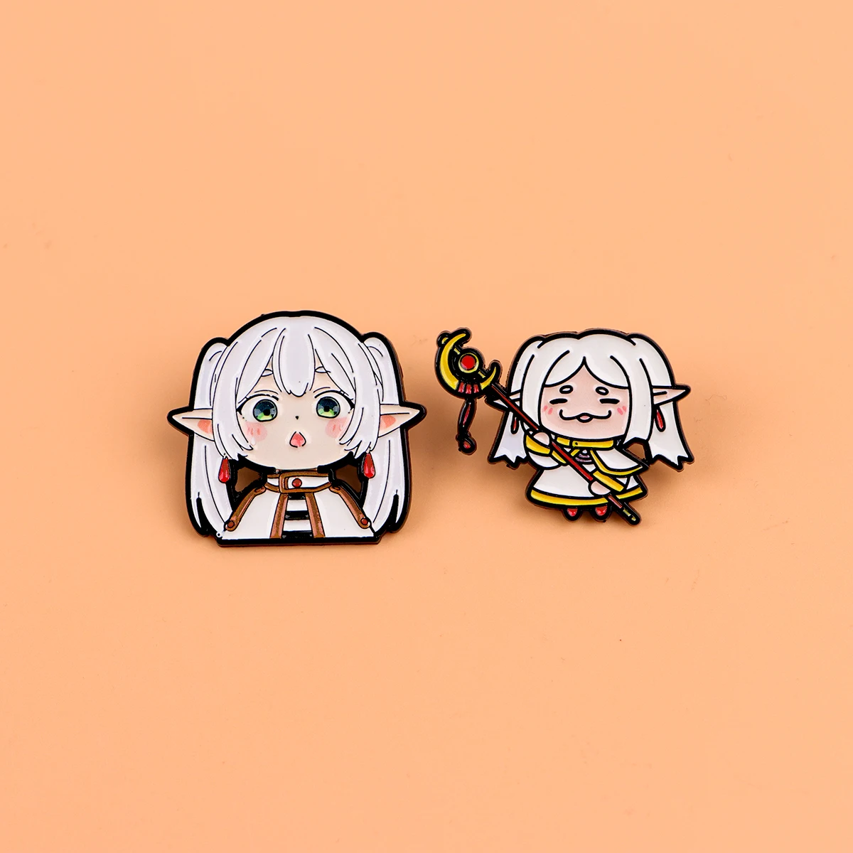 2er-Set Cartoon-Mädchen-Emaille-Pins, niedliche Elfen-Broschen für Damen, lustige Brosche für Rucksack, Revers, Kawaii-Abzeichen, Geschenk für Fans