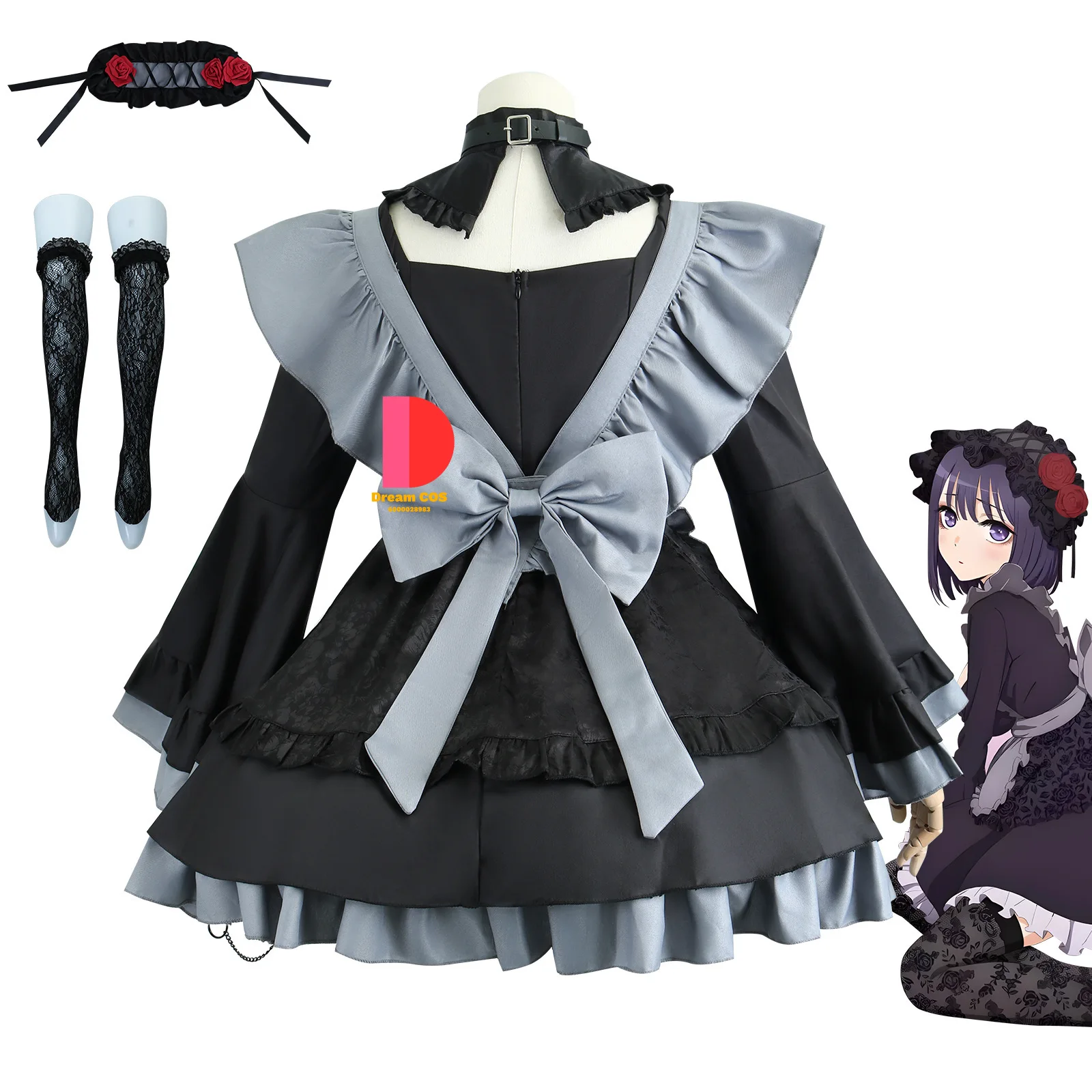 Kitagawa Marin Cosplay Kostüm Anime mein Dress-up Liebling schwarze Dienst mädchen Uniform Full Set Kleid für Frauen Halloween Karneval Party