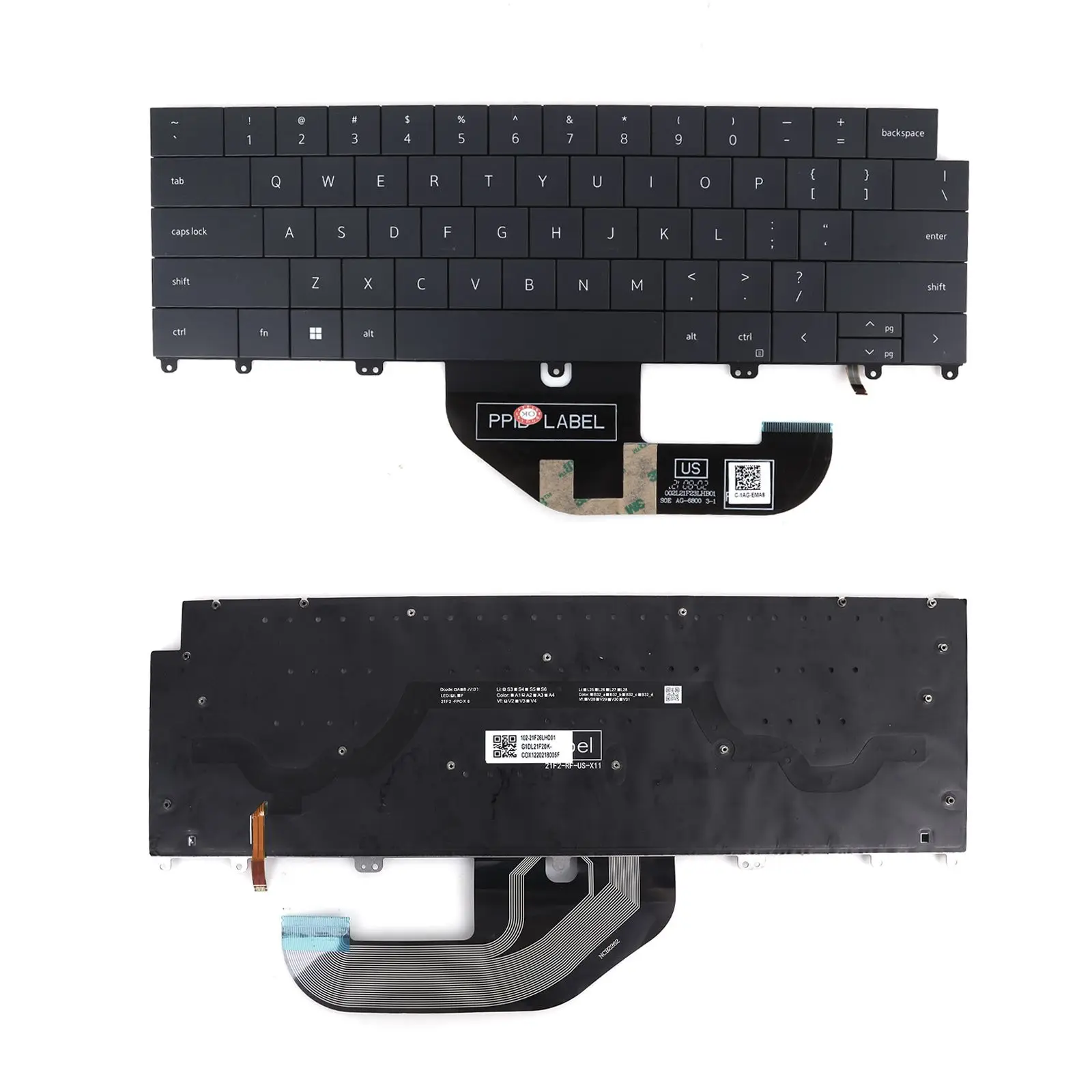 US Laptop Keyboard for Dell XPS 13 Plus 9320 Black with Backlit for Win8