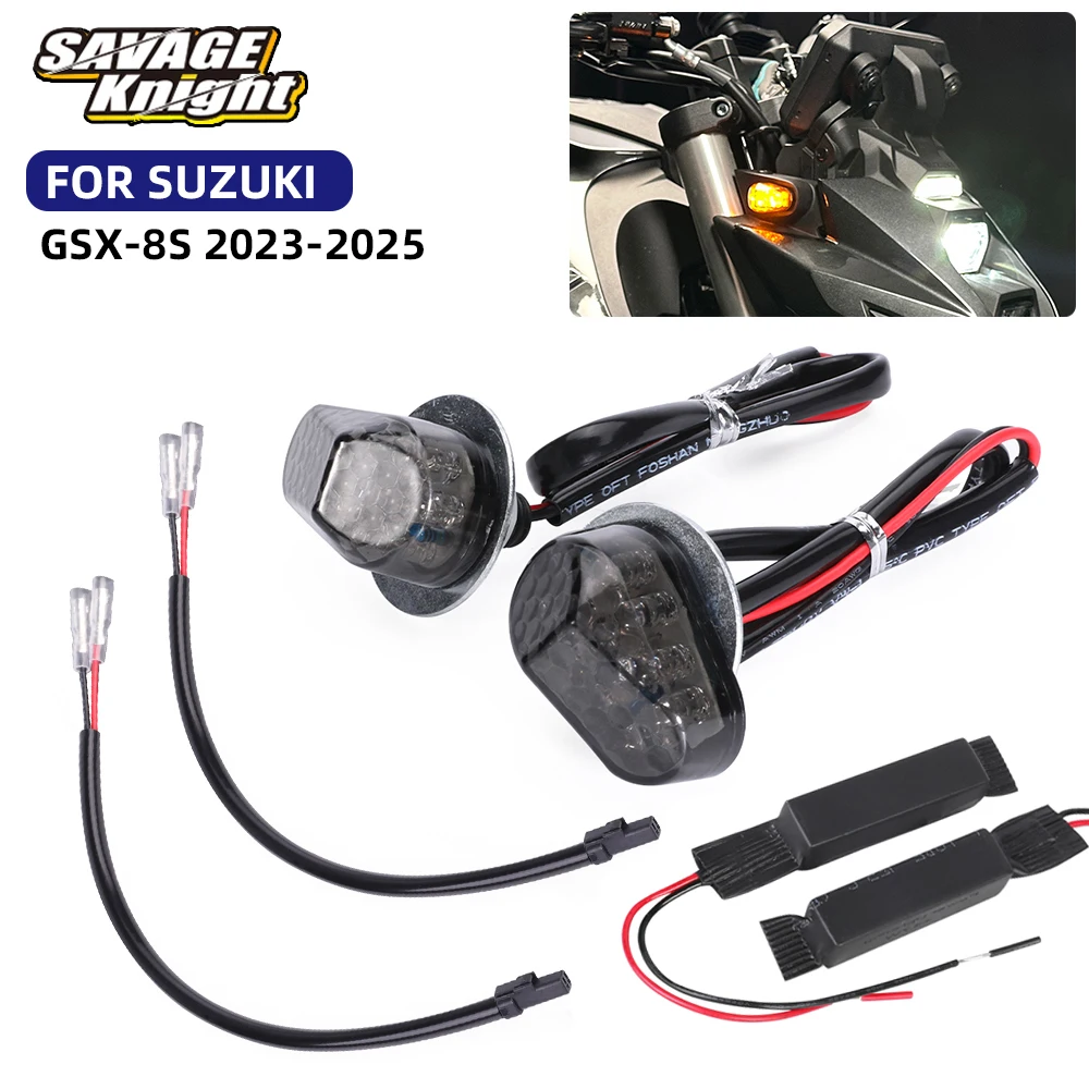 

Светодиодный указатель поворота GSX-8S 2025 для Suzuki GSX8S GSX 8S 2023 2024, индикатор скрытого монтажа, мигалка, резистор, провод, мигалка