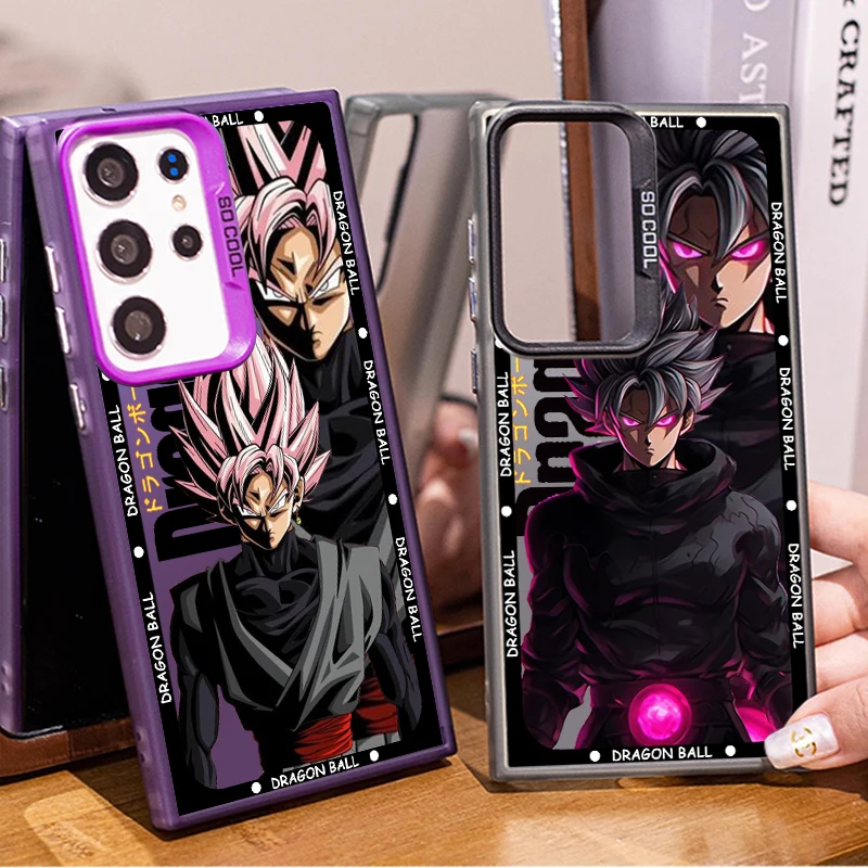 D-Dragon Ball Art Goku For Samsung Galaxy S24 S23 S22 S21 S20 Note 20 Ultra Plus FE 5G Colorful Silver Back Phone Case